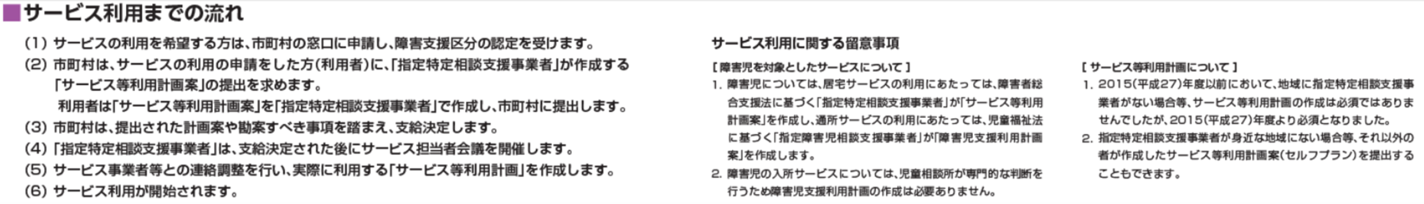 サービス利用の流れ①